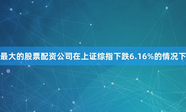 最大的股票配资公司在上证综指下跌6.16%的情况下